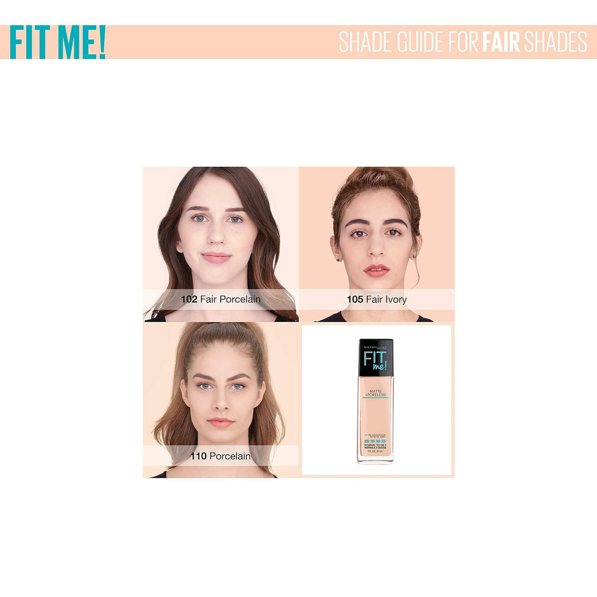 Maybelline Fit Me Matte + Poreless Liquid Oil-Free Foundation Makeup, Toffee, 1 Count (Packaging May Vary)