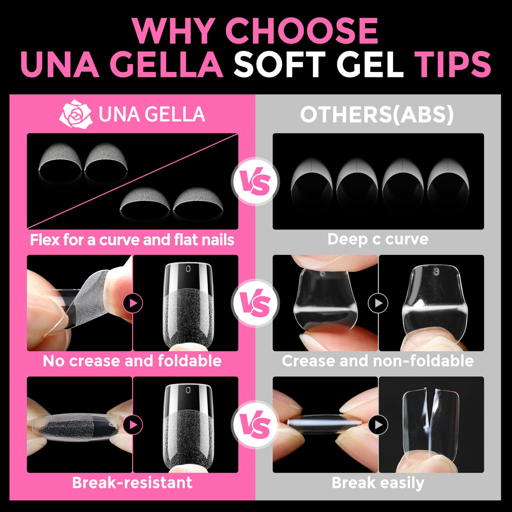 UNA GELLA 20ml*2PCS Nail Glue Remover for Press on, Multi-Functional Pinpoint Glue Remover Fast Removal Gentle Non-Acetone with Crystal Sticks for Nails Polish False Acrylic Nail Tips Home DIY