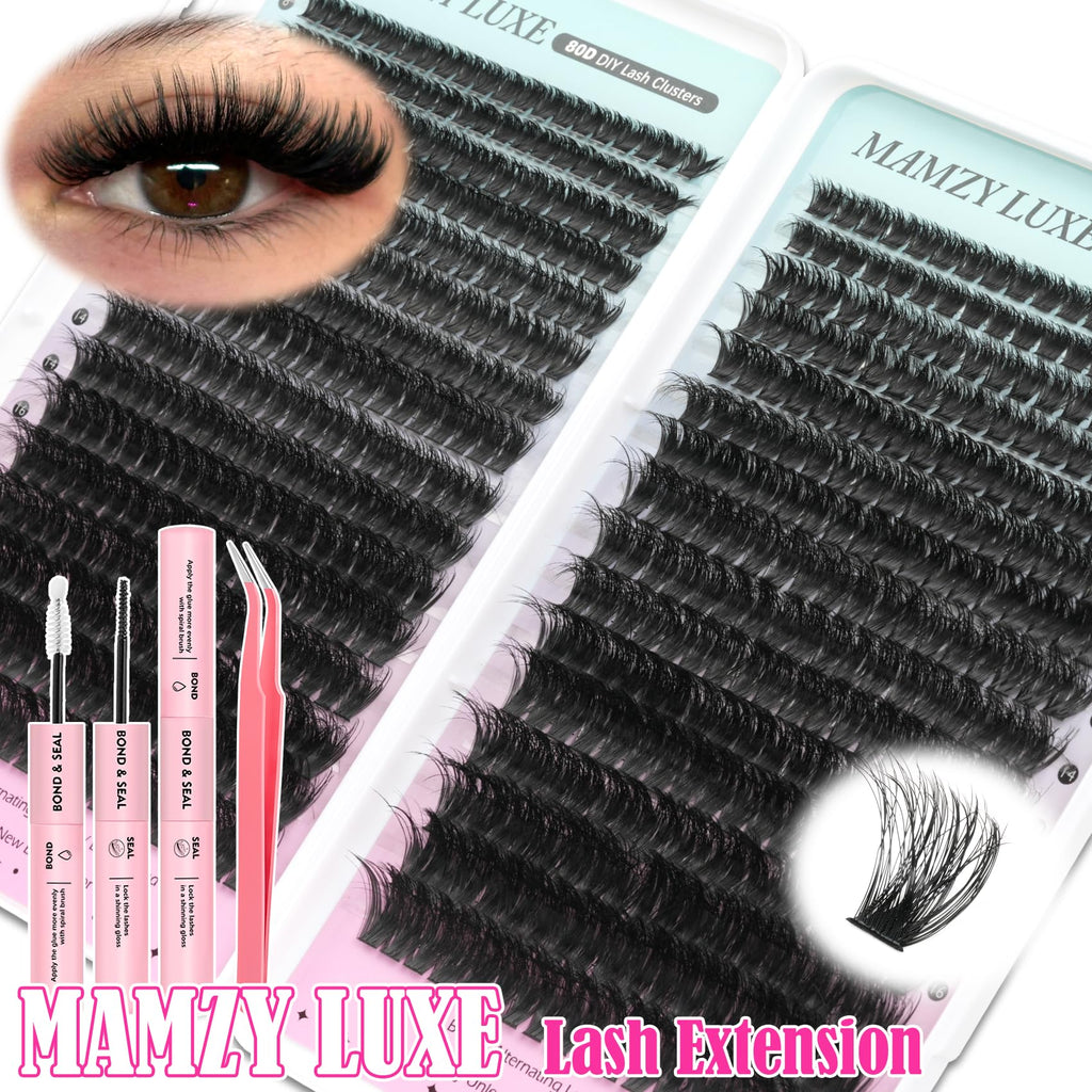 Lash Clusters Wispy 80D Eyelash Clusters 10-18mm Fluff Cluster Eyelash Extensions D Curl No Plastic Feel Individual Lashes Extension 240 Pcs Versatile False Eyelashes Clusters