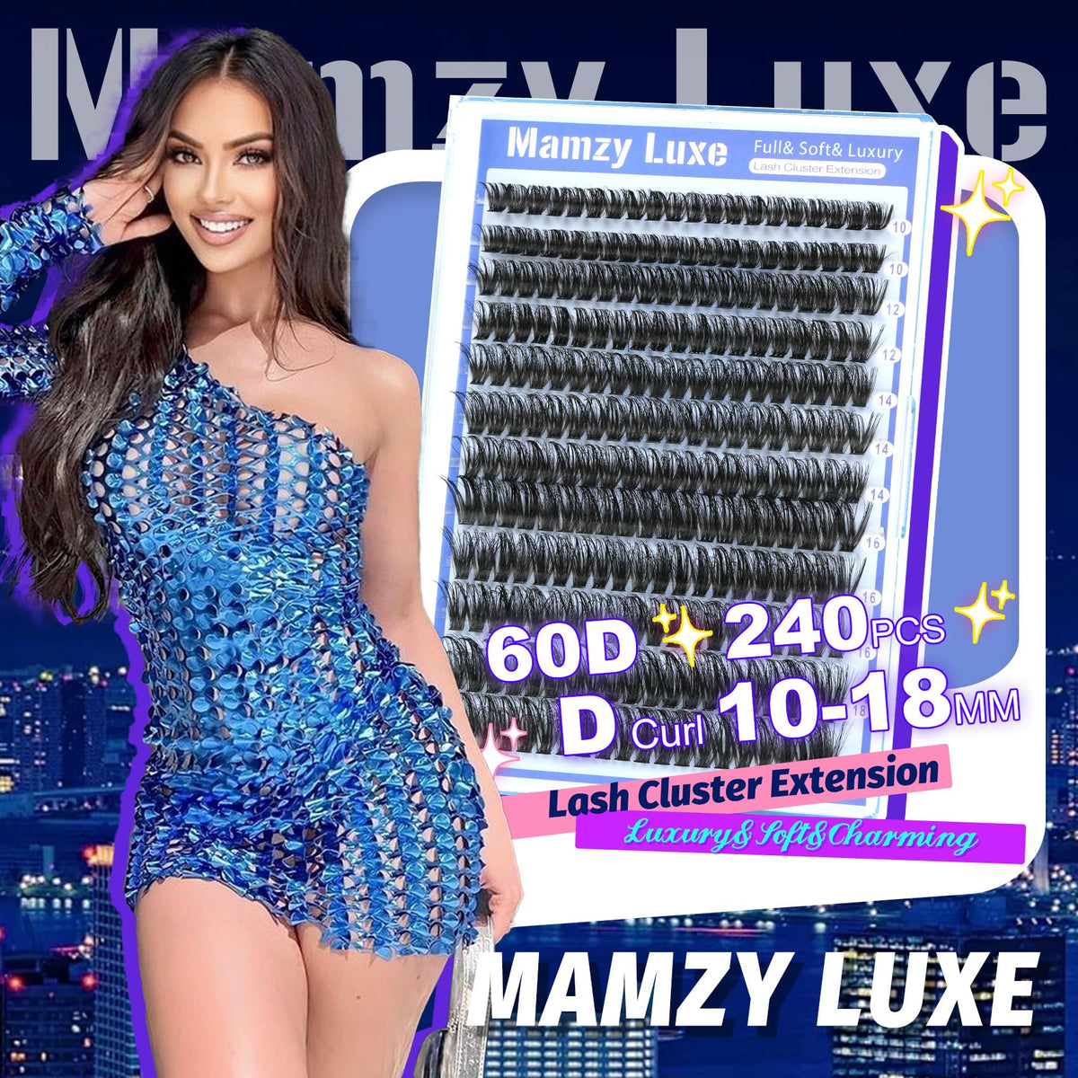 Lash Clusters Wispy 80D Eyelash Clusters 10-18mm Fluff Cluster Eyelash Extensions D Curl No Plastic Feel Individual Lashes Extension 240 Pcs Versatile False Eyelashes Clusters