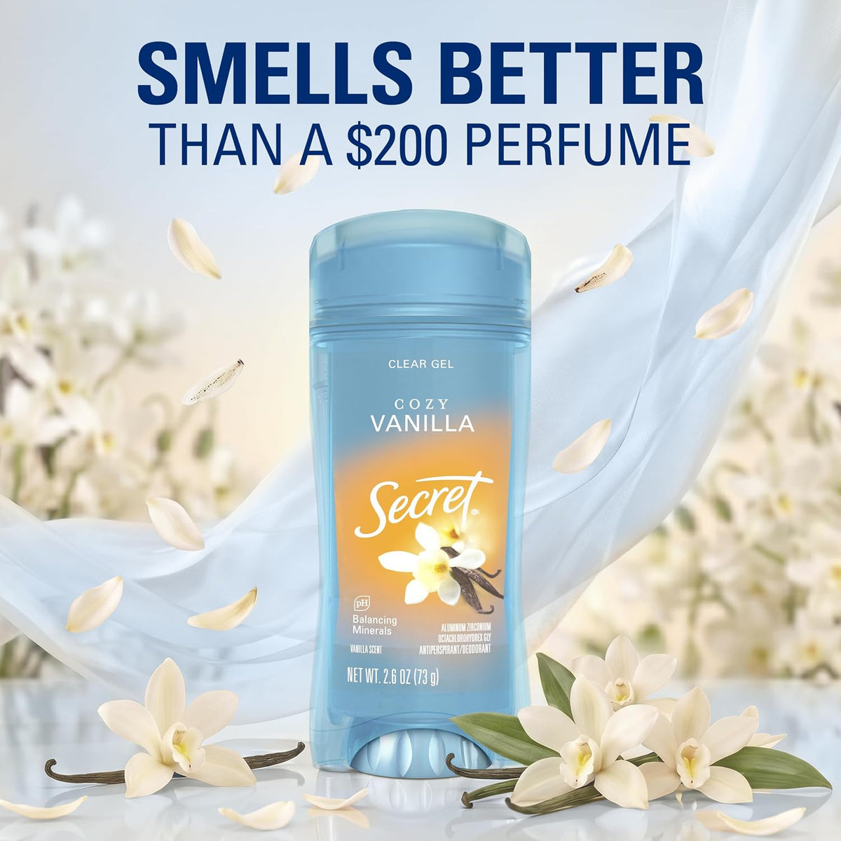 Secret Fresh Antiperspirant Deodorant for Women, 72hr Breathable Sweat & Odor Protection, Instant Freshness & Gentle, PH Balancing Minerals, Clear Gel, Relaxing Lavender Scent, 2.6 oz