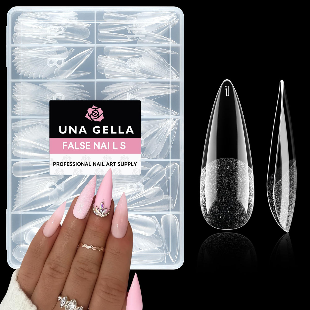UNA GELLA 20ml*2PCS Nail Glue Remover for Press on, Multi-Functional Pinpoint Glue Remover Fast Removal Gentle Non-Acetone with Crystal Sticks for Nails Polish False Acrylic Nail Tips Home DIY