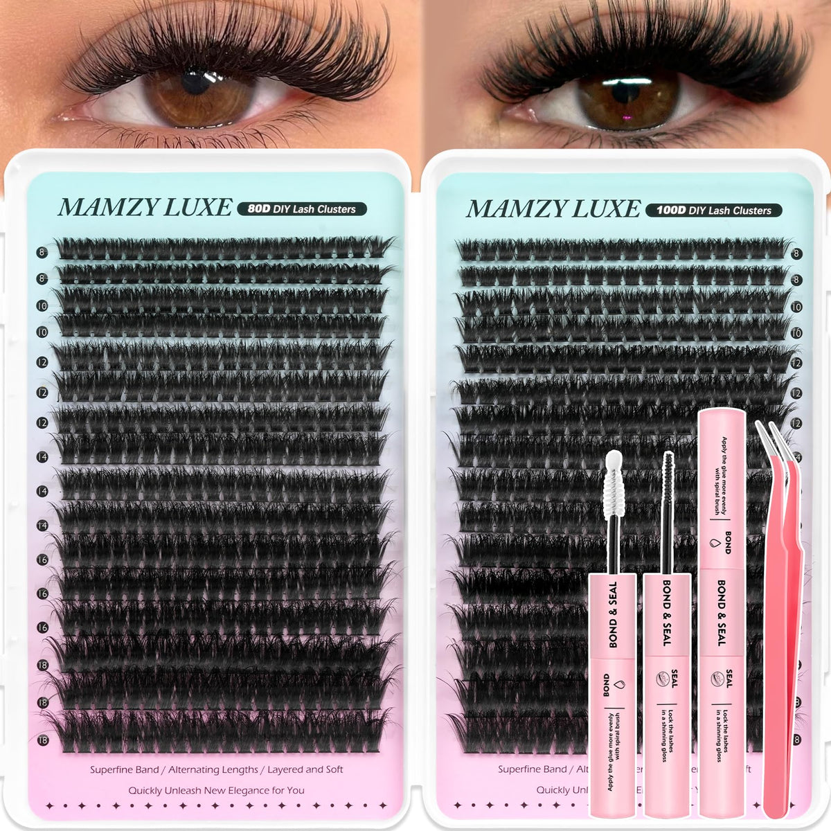 Lash Clusters Wispy 80D Eyelash Clusters 10-18mm Fluff Cluster Eyelash Extensions D Curl No Plastic Feel Individual Lashes Extension 240 Pcs Versatile False Eyelashes Clusters