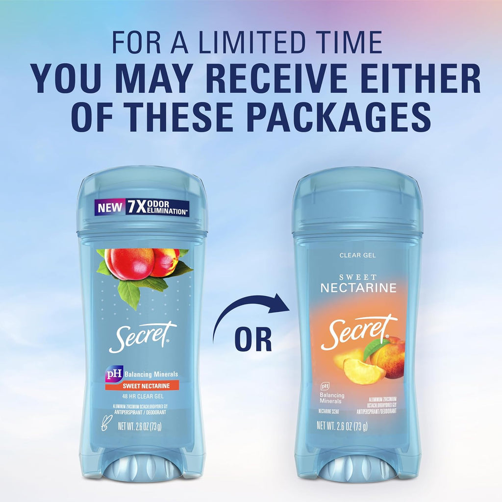 Secret Fresh Antiperspirant Deodorant for Women, 72hr Breathable Sweat & Odor Protection, Instant Freshness & Gentle, PH Balancing Minerals, Clear Gel, Relaxing Lavender Scent, 2.6 oz
