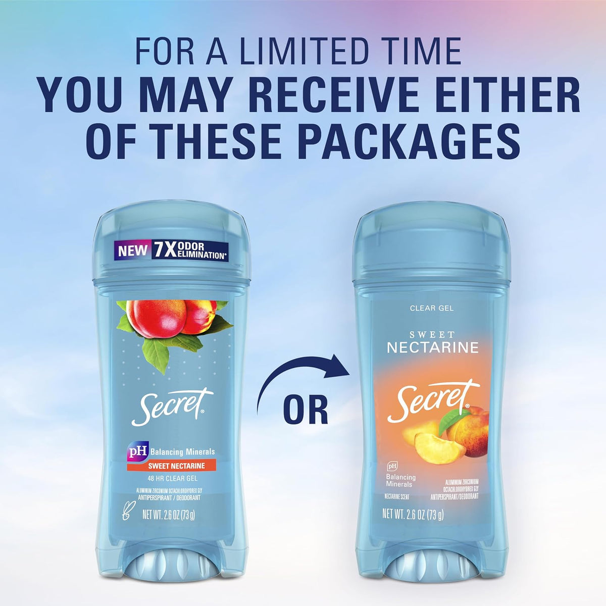 Secret Fresh Antiperspirant Deodorant for Women, 72hr Breathable Sweat & Odor Protection, Instant Freshness & Gentle, PH Balancing Minerals, Clear Gel, Relaxing Lavender Scent, 2.6 oz