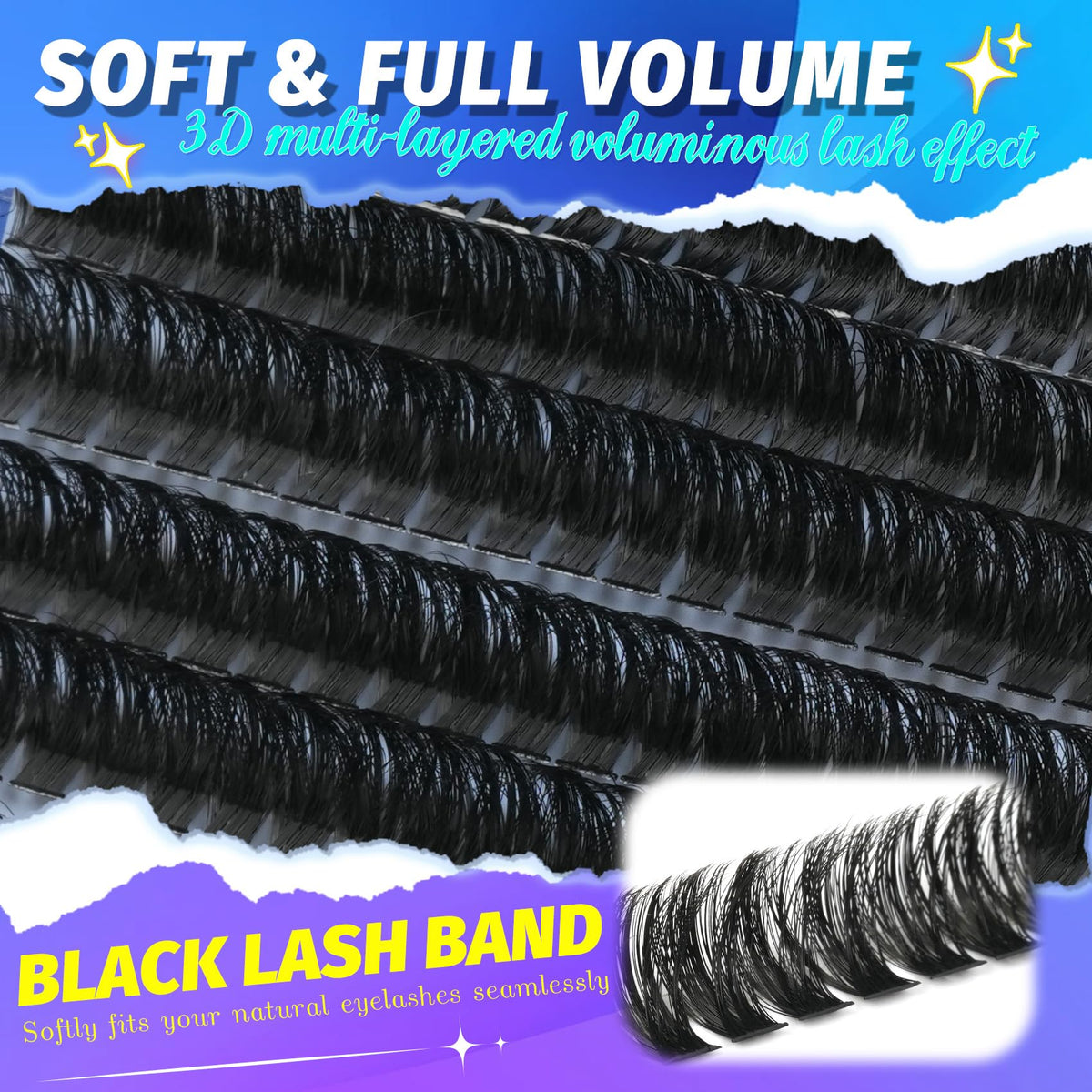 Lash Clusters Wispy 80D Eyelash Clusters 10-18mm Fluff Cluster Eyelash Extensions D Curl No Plastic Feel Individual Lashes Extension 240 Pcs Versatile False Eyelashes Clusters