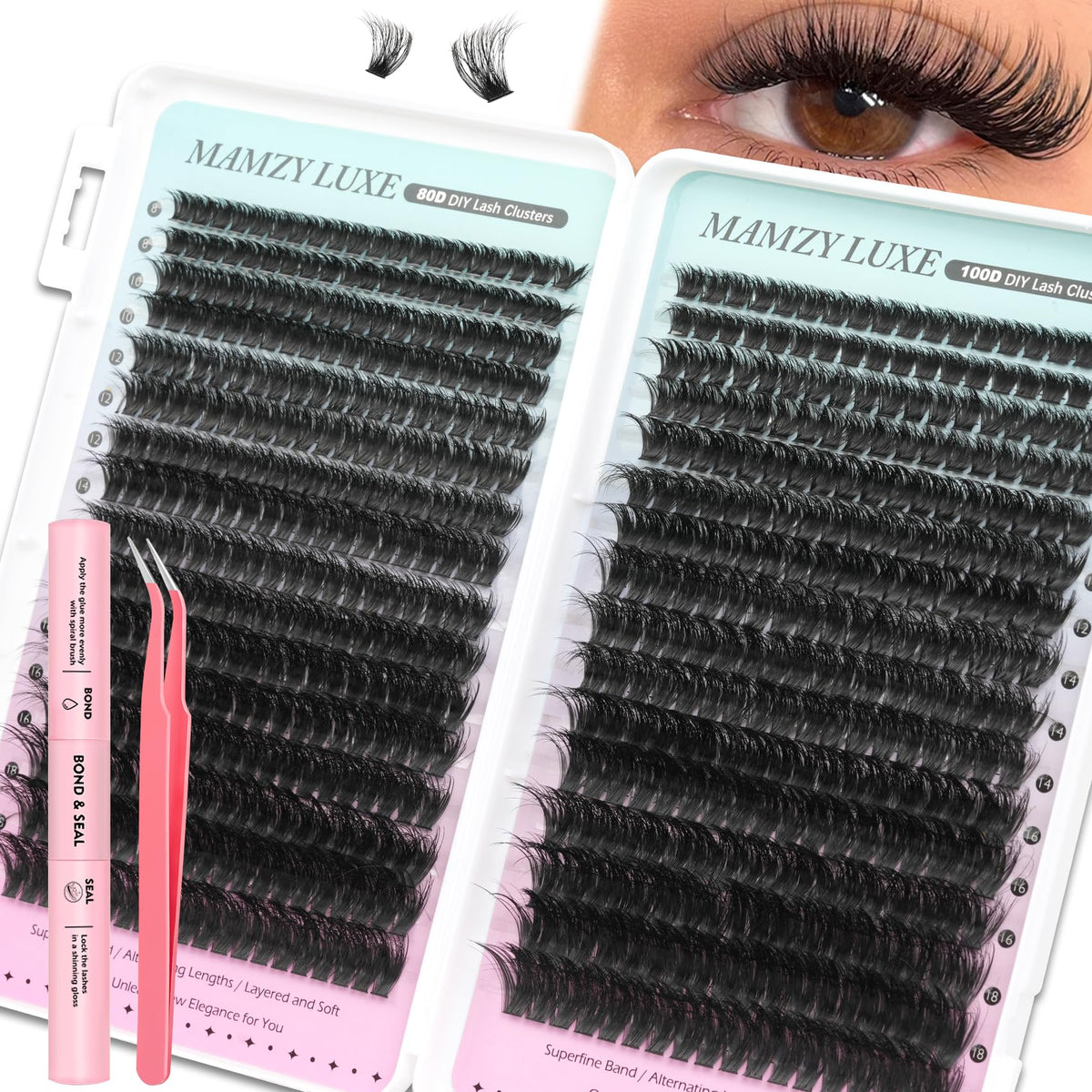 Lash Clusters Wispy 80D Eyelash Clusters 10-18mm Fluff Cluster Eyelash Extensions D Curl No Plastic Feel Individual Lashes Extension 240 Pcs Versatile False Eyelashes Clusters