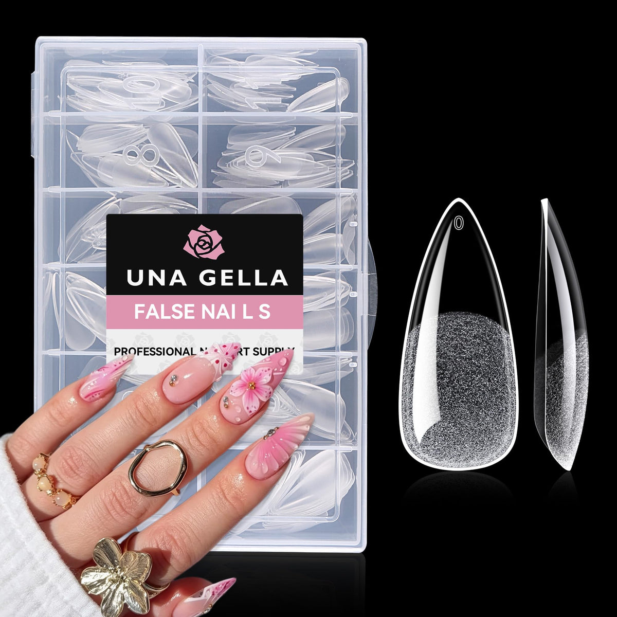 UNA GELLA 20ml*2PCS Nail Glue Remover for Press on, Multi-Functional Pinpoint Glue Remover Fast Removal Gentle Non-Acetone with Crystal Sticks for Nails Polish False Acrylic Nail Tips Home DIY