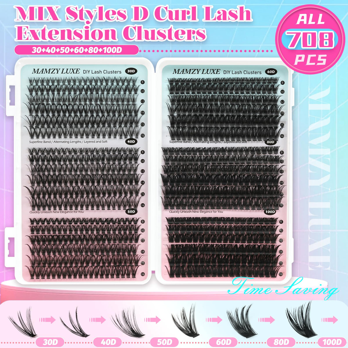 Lash Clusters Wispy 80D Eyelash Clusters 10-18mm Fluff Cluster Eyelash Extensions D Curl No Plastic Feel Individual Lashes Extension 240 Pcs Versatile False Eyelashes Clusters