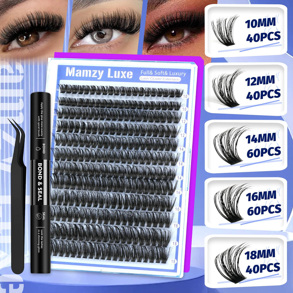 Lash Clusters Wispy 80D Eyelash Clusters 10-18mm Fluff Cluster Eyelash Extensions D Curl No Plastic Feel Individual Lashes Extension 240 Pcs Versatile False Eyelashes Clusters