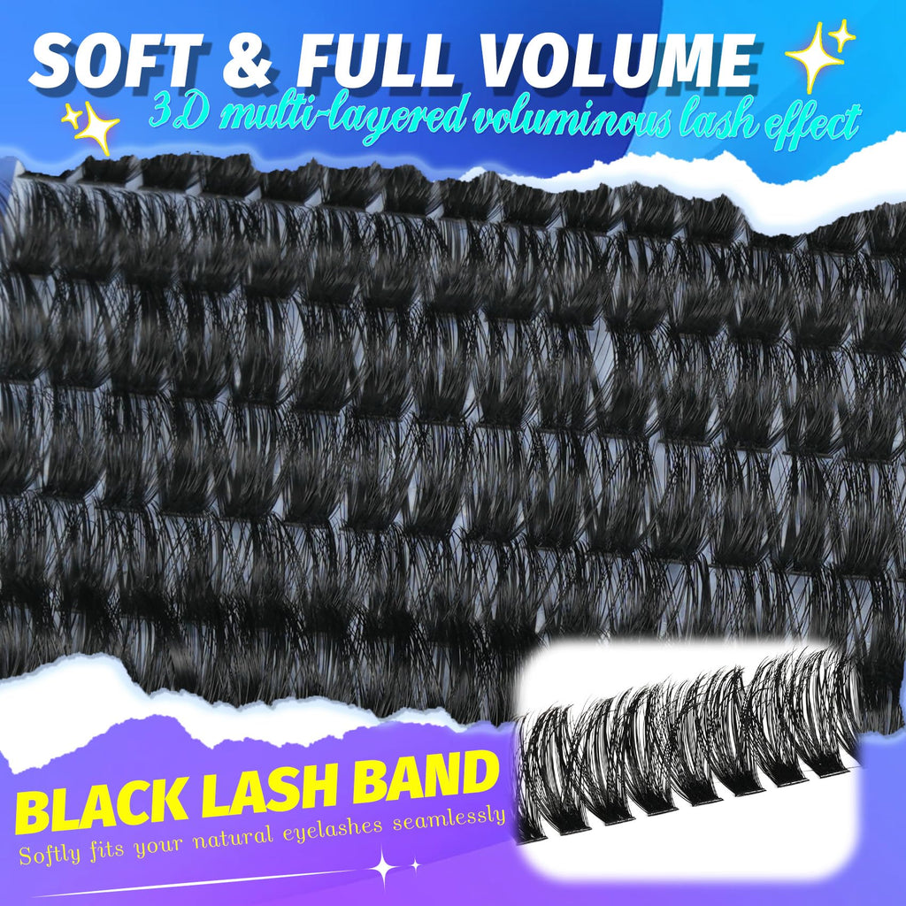 Lash Clusters Wispy 80D Eyelash Clusters 10-18mm Fluff Cluster Eyelash Extensions D Curl No Plastic Feel Individual Lashes Extension 240 Pcs Versatile False Eyelashes Clusters