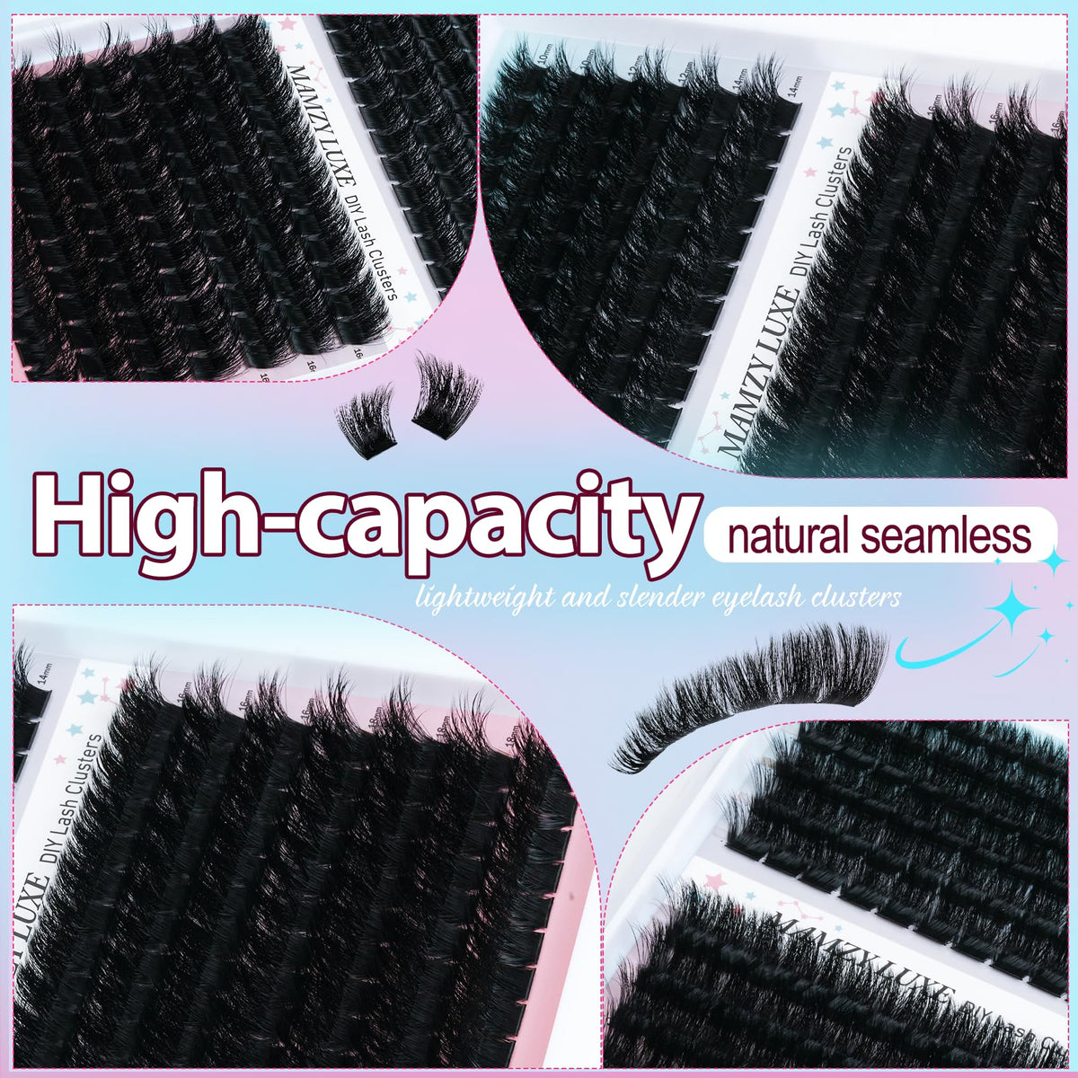 Lash Clusters Wispy 80D Eyelash Clusters 10-18mm Fluff Cluster Eyelash Extensions D Curl No Plastic Feel Individual Lashes Extension 240 Pcs Versatile False Eyelashes Clusters