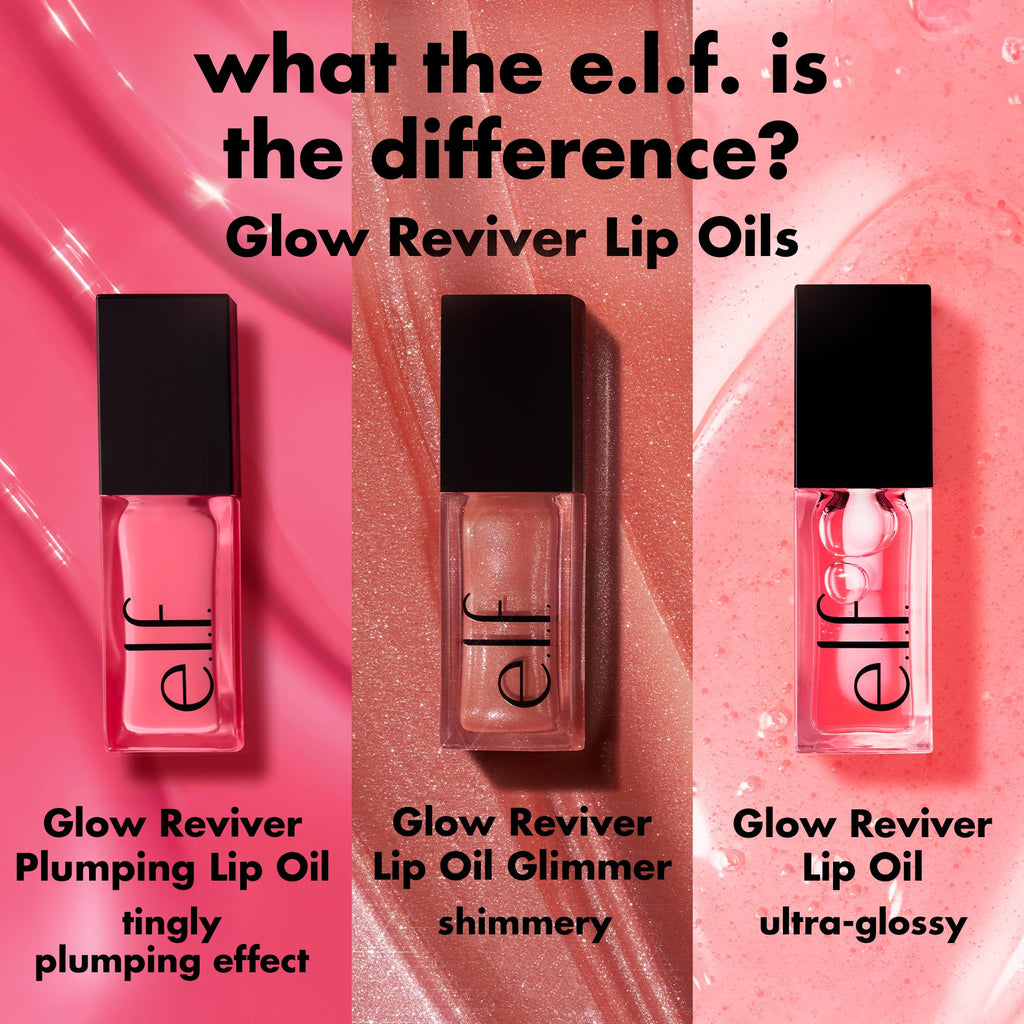 e.l.f. Glow Reviver Lip Oil, Tinted, Hydrating & Non-Sticky, Jam Session