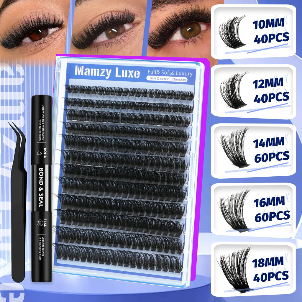 Lash Clusters Wispy 80D Eyelash Clusters 10-18mm Fluff Cluster Eyelash Extensions D Curl No Plastic Feel Individual Lashes Extension 240 Pcs Versatile False Eyelashes Clusters