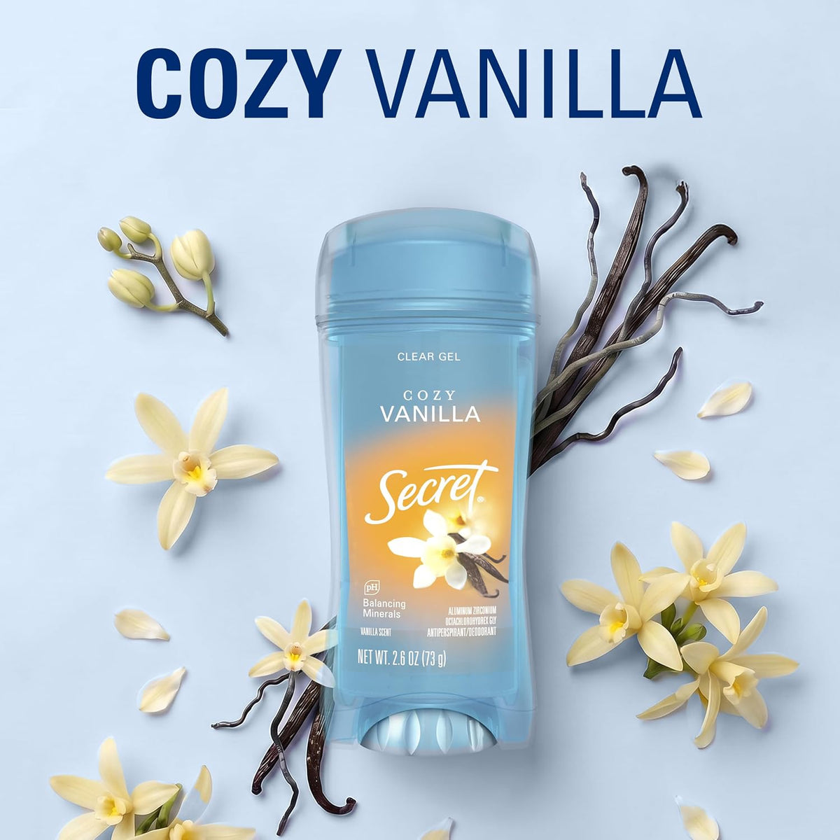 Secret Fresh Antiperspirant Deodorant for Women, 72hr Breathable Sweat & Odor Protection, Instant Freshness & Gentle, PH Balancing Minerals, Clear Gel, Relaxing Lavender Scent, 2.6 oz