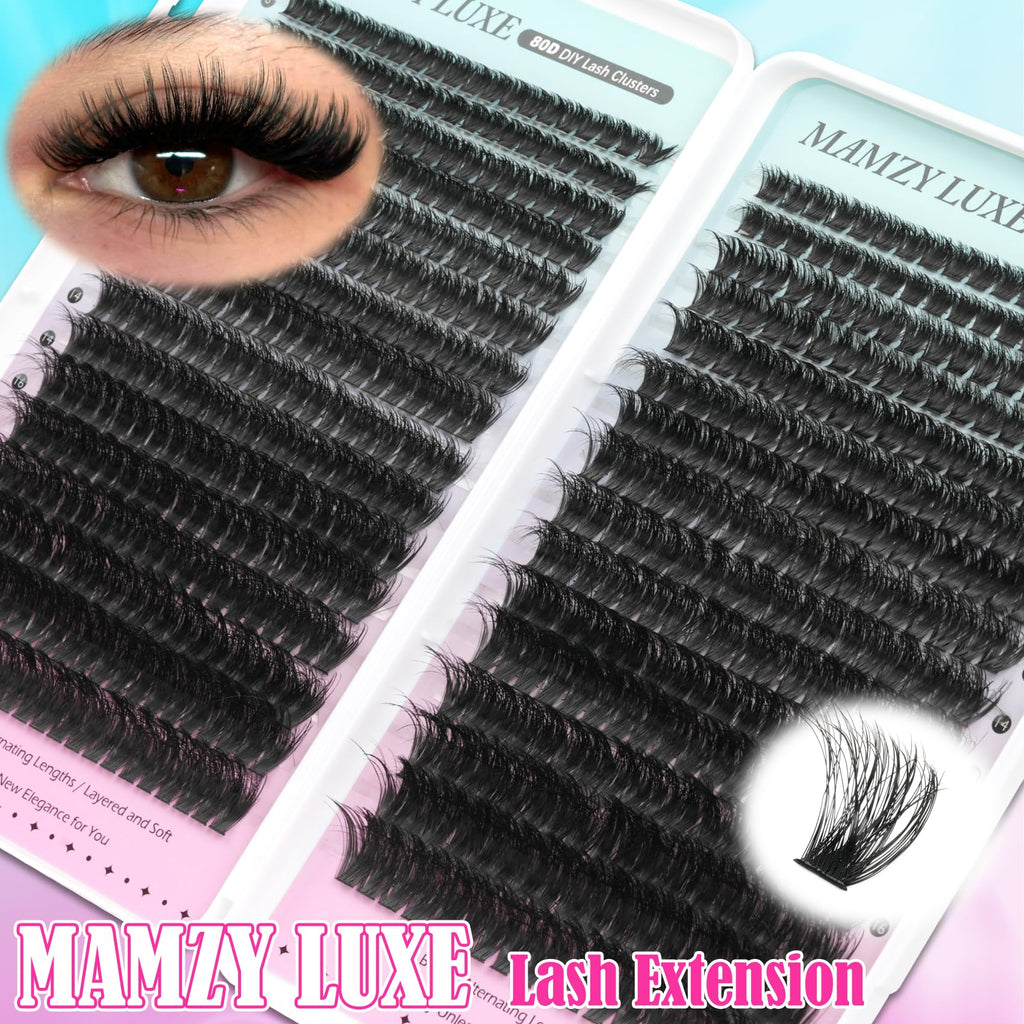 Lash Clusters Wispy 80D Eyelash Clusters 10-18mm Fluff Cluster Eyelash Extensions D Curl No Plastic Feel Individual Lashes Extension 240 Pcs Versatile False Eyelashes Clusters