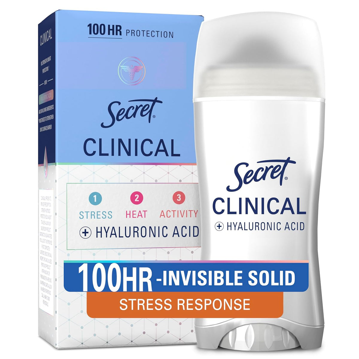 Secret Clinical Strength 100HR Defense, Invisible Solid Antiperspirant Deodorant for Women, A'Ja Wilson Edition, Triple Threat Sweat Protection, Hyaluronic Acid, Court Queen Citrus Scent, 2.6 oz