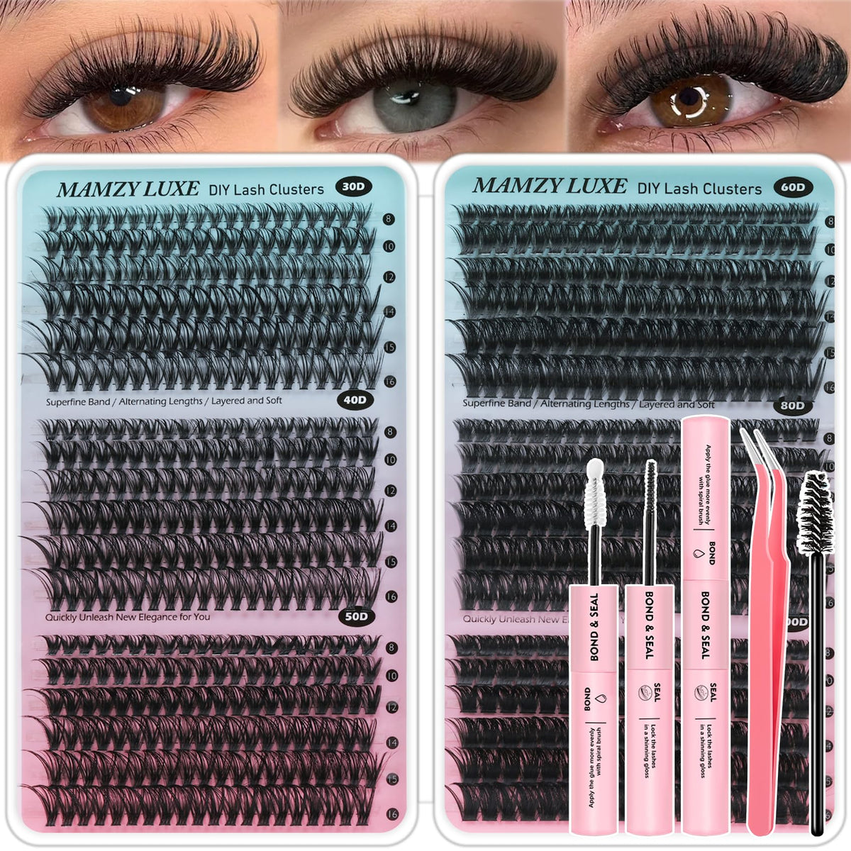 Lash Clusters Wispy 80D Eyelash Clusters 10-18mm Fluff Cluster Eyelash Extensions D Curl No Plastic Feel Individual Lashes Extension 240 Pcs Versatile False Eyelashes Clusters
