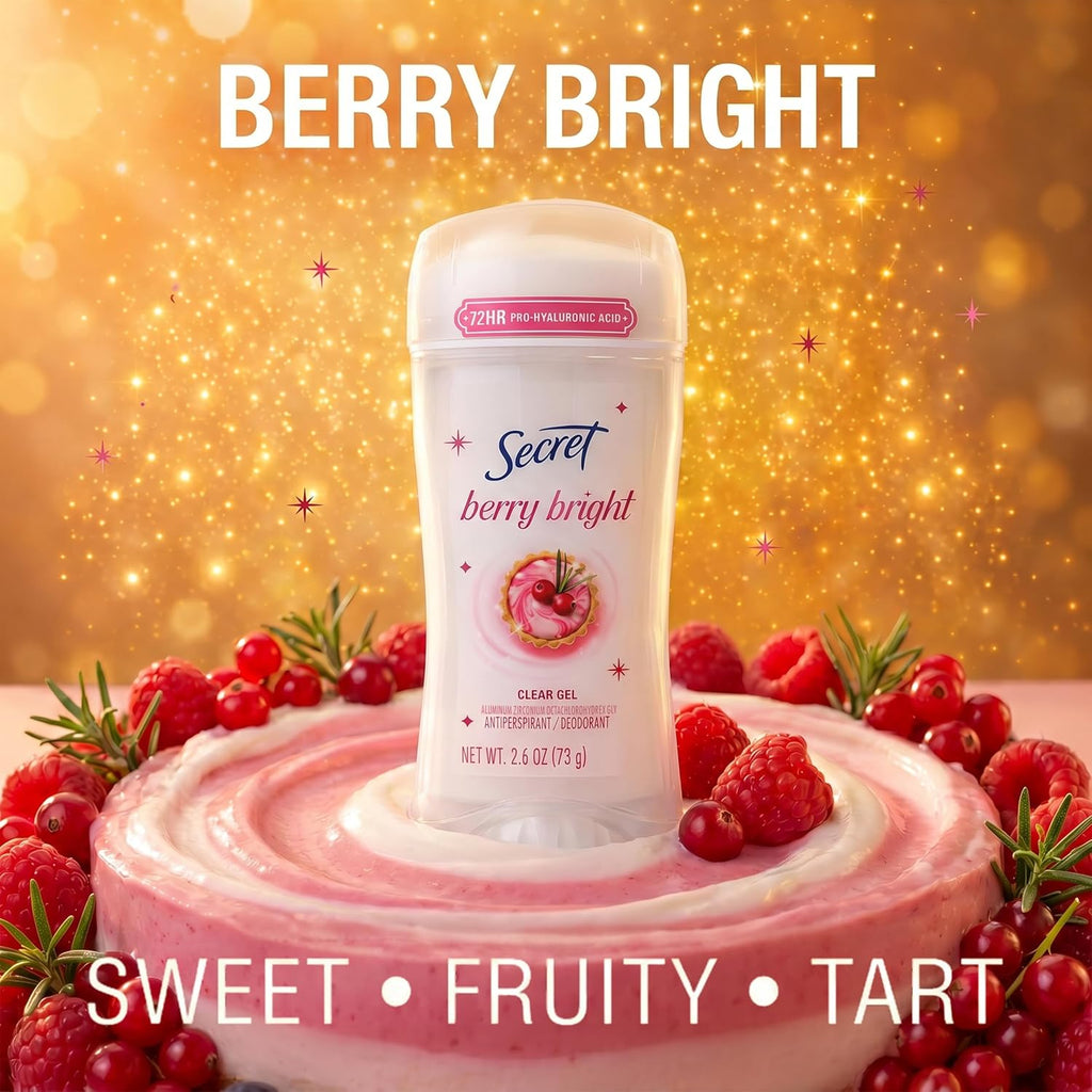 Secret Fresh Antiperspirant Deodorant for Women, 72hr Breathable Sweat & Odor Protection, Instant Freshness & Gentle, PH Balancing Minerals, Clear Gel, Relaxing Lavender Scent, 2.6 oz
