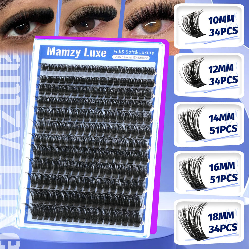 Lash Clusters Wispy 80D Eyelash Clusters 10-18mm Fluff Cluster Eyelash Extensions D Curl No Plastic Feel Individual Lashes Extension 240 Pcs Versatile False Eyelashes Clusters