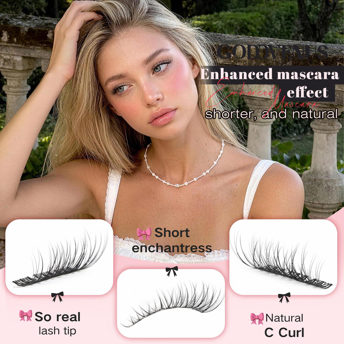 Goddvenus Lash Clusters Kit Wispy Eyelash Clusters Lashes Natural DIY Lash Extension Kit 10-16mm Cluster Eyelash Extensions Kit 300pcs C Curl Individual Lashes Cluster Eyelash (With Tweezers)