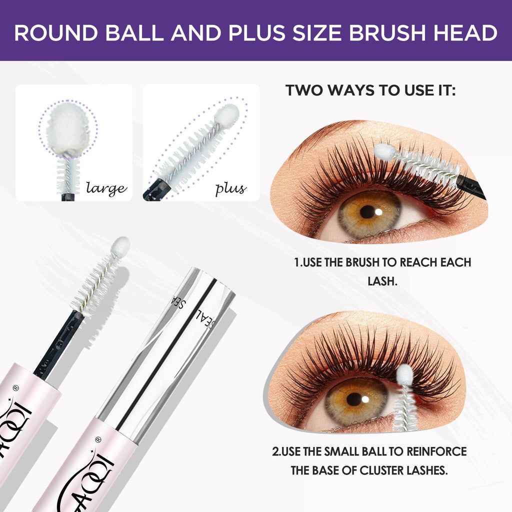 GAQQI Lash Cluster Glue, Waterproof Bond and Seal Lash Glue, Black - 2PCS