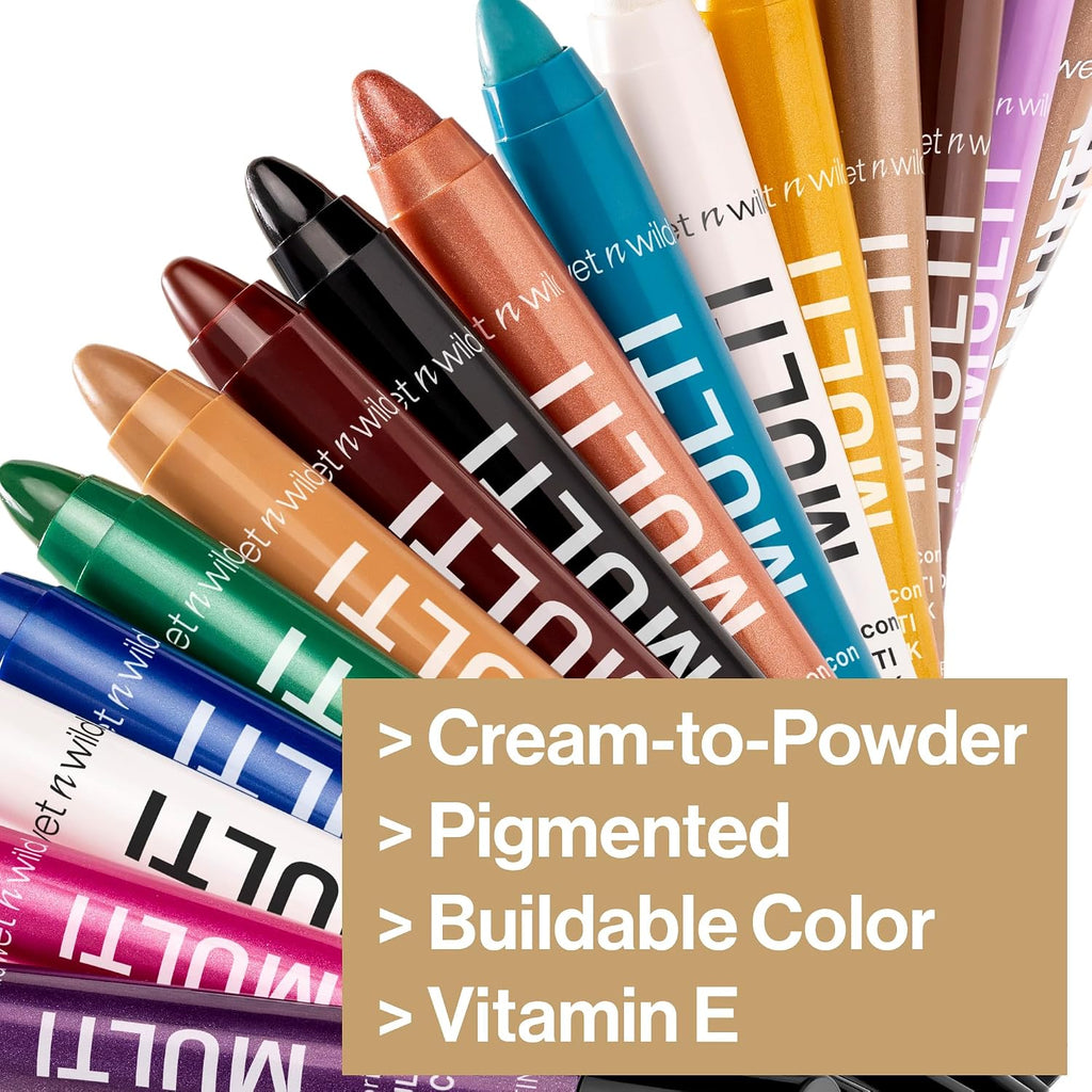 wet n wild Color Icon Cream Eyeliner Eyeshadow Multi-Stick, Moisturizing, Nourishing Velvety Cream-to-Powder Buildable & Blendable Formula, Cruelty-Free & Vegan - Brown Sugar