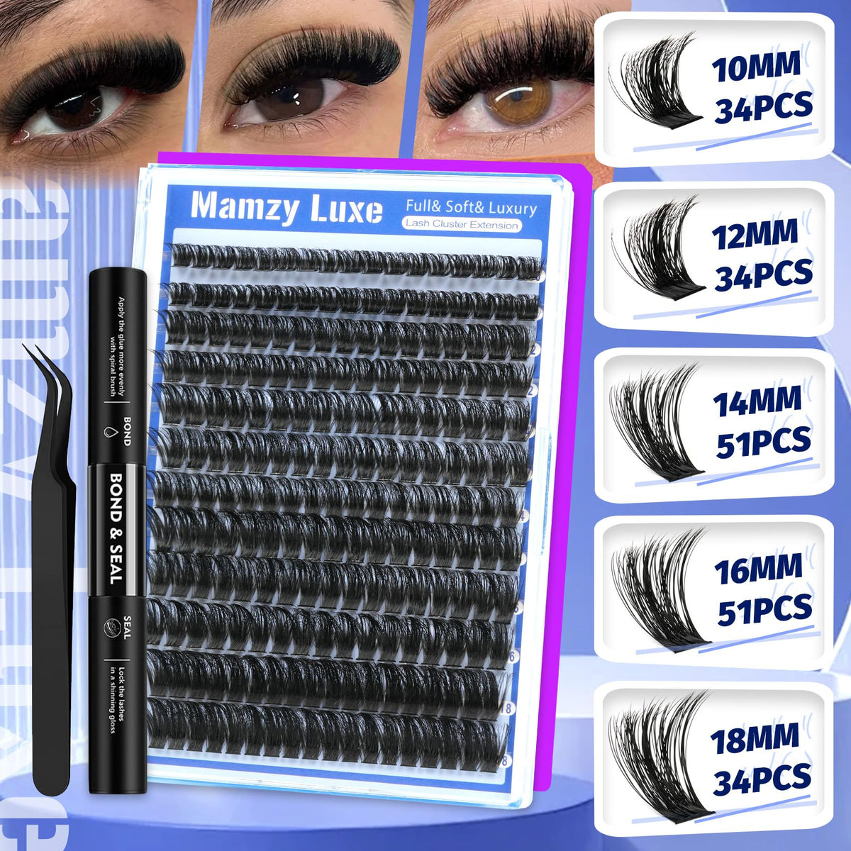 Lash Clusters Wispy 80D Eyelash Clusters 10-18mm Fluff Cluster Eyelash Extensions D Curl No Plastic Feel Individual Lashes Extension 240 Pcs Versatile False Eyelashes Clusters