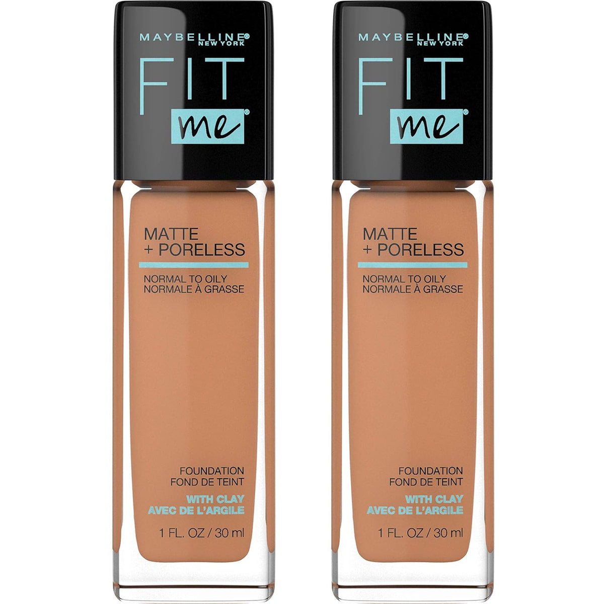 Maybelline Fit Me Matte + Poreless Liquid Oil-Free Foundation Makeup, Toffee, 1 Count (Packaging May Vary)