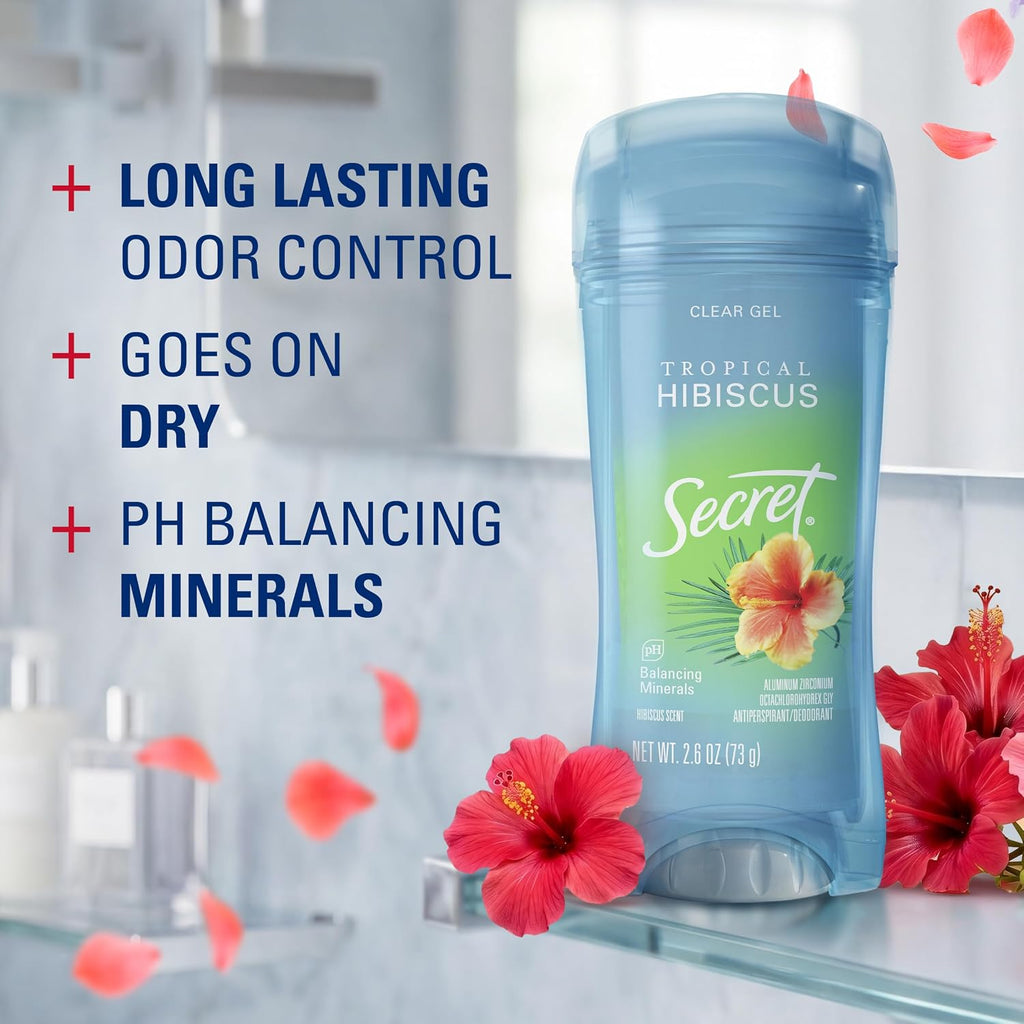 Secret Fresh Antiperspirant Deodorant for Women, 72hr Breathable Sweat & Odor Protection, Instant Freshness & Gentle, PH Balancing Minerals, Clear Gel, Relaxing Lavender Scent, 2.6 oz