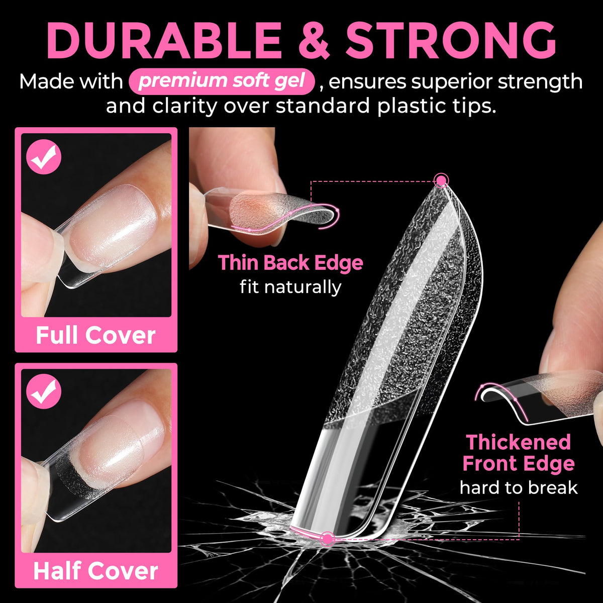 UNA GELLA 20ml*2PCS Nail Glue Remover for Press on, Multi-Functional Pinpoint Glue Remover Fast Removal Gentle Non-Acetone with Crystal Sticks for Nails Polish False Acrylic Nail Tips Home DIY