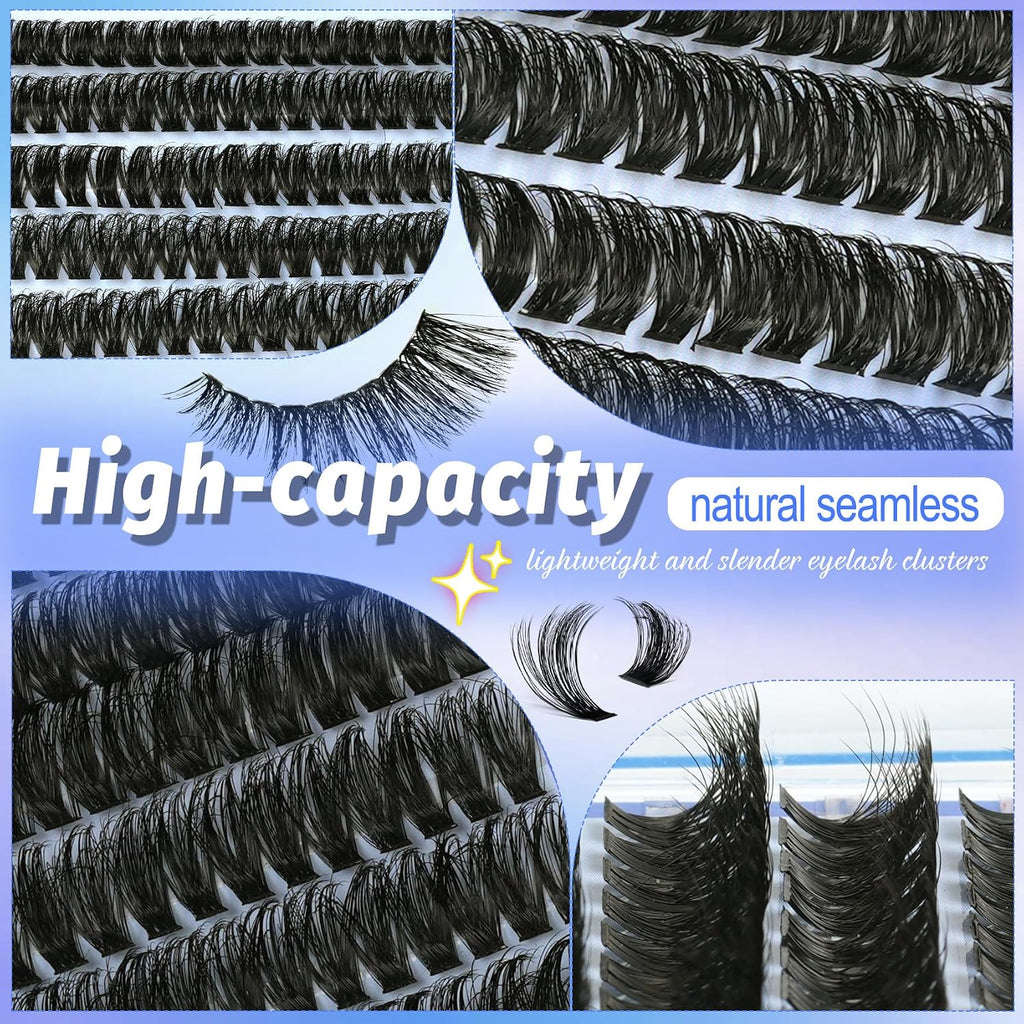 Lash Clusters Wispy 80D Eyelash Clusters 10-18mm Fluff Cluster Eyelash Extensions D Curl No Plastic Feel Individual Lashes Extension 240 Pcs Versatile False Eyelashes Clusters