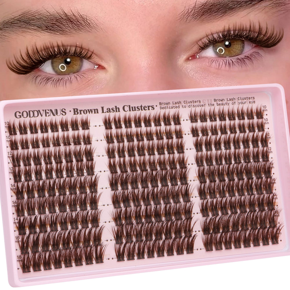Goddvenus Lash Clusters Kit Wispy Eyelash Clusters Lashes Natural DIY Lash Extension Kit 10-16mm Cluster Eyelash Extensions Kit 300pcs C Curl Individual Lashes Cluster Eyelash (With Tweezers)