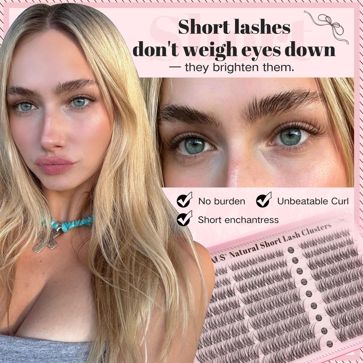 Goddvenus Lash Clusters Kit Wispy Eyelash Clusters Lashes Natural DIY Lash Extension Kit 10-16mm Cluster Eyelash Extensions Kit 300pcs C Curl Individual Lashes Cluster Eyelash (With Tweezers)