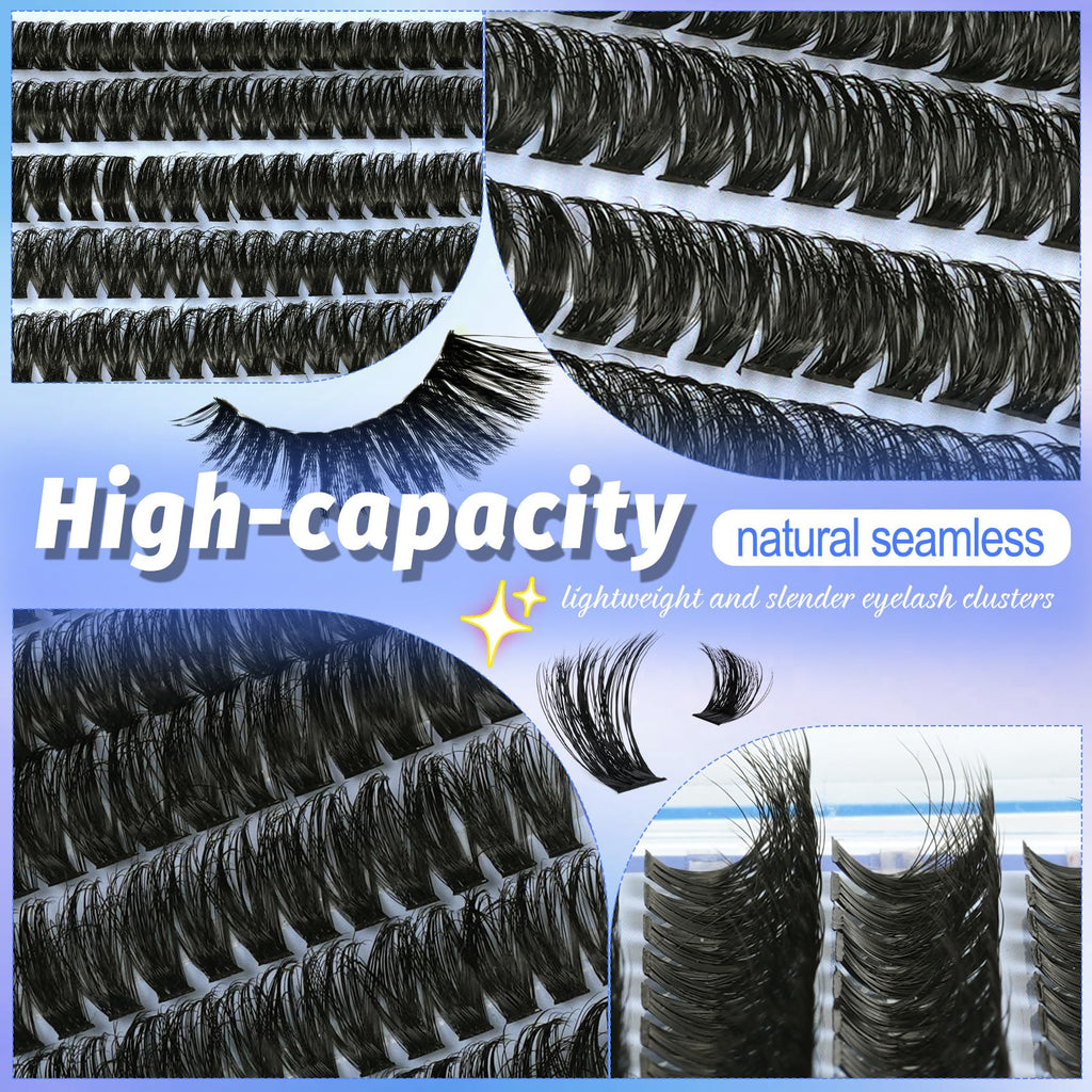Lash Clusters Wispy 80D Eyelash Clusters 10-18mm Fluff Cluster Eyelash Extensions D Curl No Plastic Feel Individual Lashes Extension 240 Pcs Versatile False Eyelashes Clusters