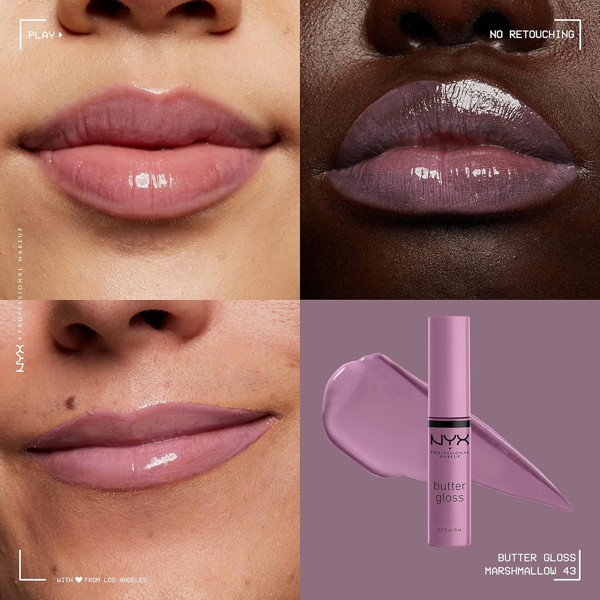 NYX PROFESSIONAL MAKEUP Butter Gloss, Non-Sticky Lip Gloss - Sugar Glass ,Clear